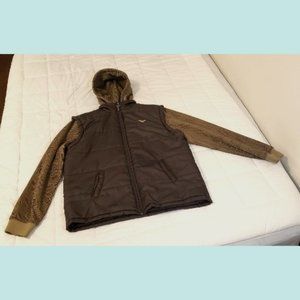 Avirex XXL Brown quilted hooded jacket